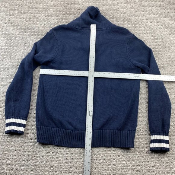 Tommy Hilfiger Sweater Men Small S Navy Blue Knit Shawl Neck Casual Pullover - Picture 8 of 11